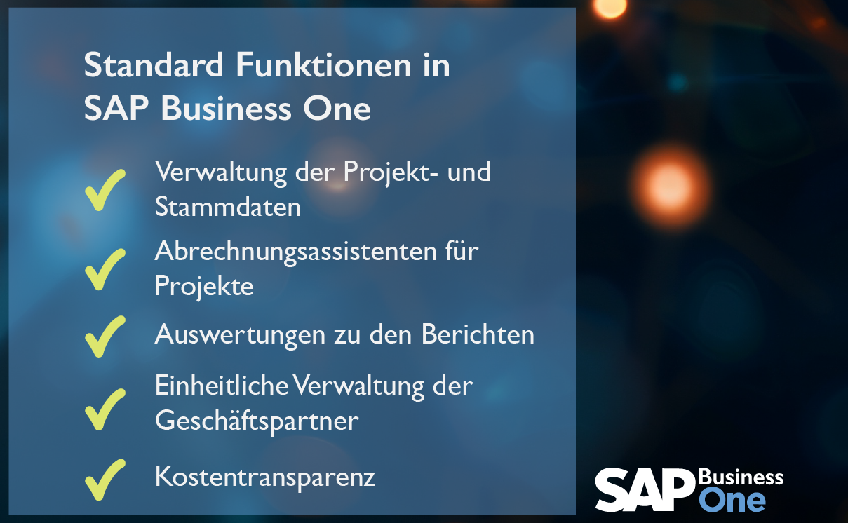 Projektmanagement Funktionen in SAP Business One